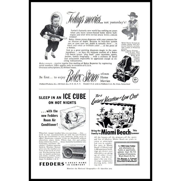 1953 Miami Beach Luxury Vacation Vintage Print Ad Dinner Restaurant Cartoon Art - Picture 2 of 2